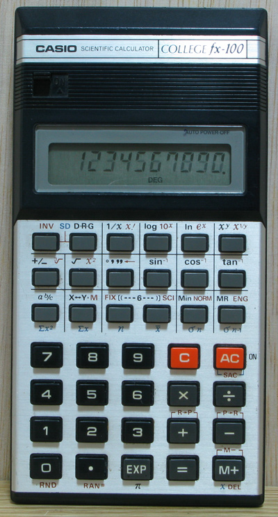 Casio - fx-100 College - - Scientific calculator - Casio fx100 College -   - Casio pocket computer, calculator, game and watch  library. - RETRO CALCULATOR FX PB SF LC SL HP FA